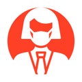 Customer Representative Wearing mask Vector Icon which can easily modify or edit