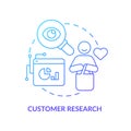 Customer research blue gradient concept icon