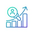 Customer research gradient linear vector icon