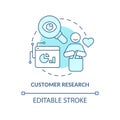 Customer research turquoise concept icon