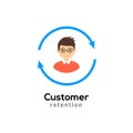 Customer retention vector icon. Client return business marketing. User consumer care