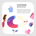 Customer Retention Website Vector Color Template