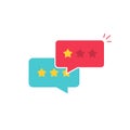 Customer review communication vector symbol, concept of feedback, testimonials, online survey, rating stars