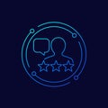Customer review and feedback icon, linear design Royalty Free Stock Photo