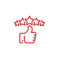 customer review line art icon.