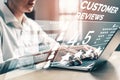 Customer review satisfaction feedback survey concept. uds