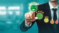 Customer review satisfaction feedback survey concept. uds