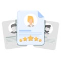 Customer review, user feedback, evaluation of an employee or a candidate for work.