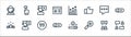 customer reviews line icons. linear set. quality vector line set such as comments, review, sad face, review, comment, customer,
