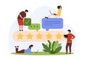 Customer reviews of product or service, client opinion about best quality by tiny people Royalty Free Stock Photo