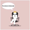 The customer is always right concept. Businesss comic symbol Royalty Free Stock Photo