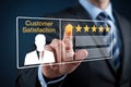 Customer Satisfaction Evaluation with Star Ratings and Digital Interface for Business Feedback Royalty Free Stock Photo