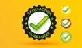 Customer satisfaction guaranteed badge. set of approved or certified medal with check mark icon vector illustration Royalty Free Stock Photo