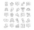 Customer satisfaction line icons set