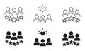 Customer Satisfaction Line and Silhouette Icon Set. Best Service Pictogram. Consumer Review Symbol Collection. Five
