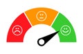 Customer satisfaction meter icon, graph rating measure business report vector illustration