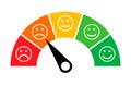 Customer satisfaction meter icon, graph rating measure business report vector illustration