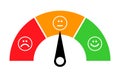 Customer satisfaction meter icon, graph rating measure business report vector illustration