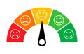 Customer satisfaction meter icon, graph rating measure business report vector illustration