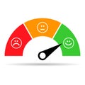 Customer satisfaction meter shadow icon, graph rating measure business report vector illustration