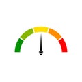 Customer satisfaction meter speedometer set. Vector illustration. Royalty Free Stock Photo