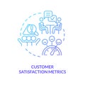 Customer satisfaction metrics blue gradient concept icon