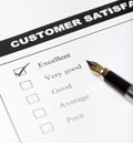 Customer satisfaction survey form - closeup Royalty Free Stock Photo