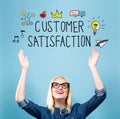 Customer Satisfaction with young woman Royalty Free Stock Photo