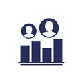 customer segmentation icon with a graph