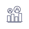 customer segmentation icon, line vector