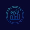 customer segmentation icon, linear vector design