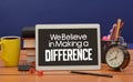 Customer Service Banner we beleive in making difference Royalty Free Stock Photo
