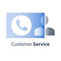 Call center operator, customer service, help desk, hot line, cold phone call marketing Royalty Free Stock Photo