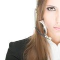 Customer service and call centre operator woman. Royalty Free Stock Photo