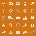 Customer service color icons on orange background