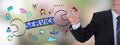 Customer service concept drawn by a businessman Royalty Free Stock Photo