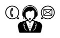 Customer service , consultant vector icon illustration email,telephone