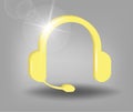 Customer service or customer support headset or headphones icon