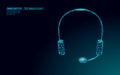 Customer service 3D manager concept. AI assistance headphone call center hotline. Client support consultant online help