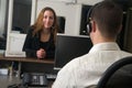 Customer at a service desk Royalty Free Stock Photo