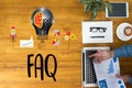 Customer Service FAQs , FAQ Question Information Frequently Asked Question , business hand clicking FAQ or Frequently asked quest