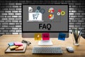 Customer Service FAQs , FAQ Question Information Frequently Asked Question , business hand clicking FAQ or Frequently asked quest