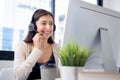 Customer service with friendly, businesswoman is call center and operator for support client. Royalty Free Stock Photo