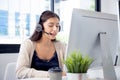 Customer service with friendly, businesswoman is call center and operator for support client. Royalty Free Stock Photo