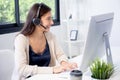 Customer service with friendly, businesswoman is call center and operator for support client. Royalty Free Stock Photo