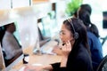 Customer service with friendly, man and woman call center and operator for support client, group of business team with assistance. Royalty Free Stock Photo