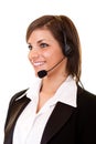 Customer service girl with headset Royalty Free Stock Photo