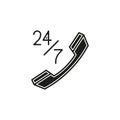 24 7 customer service icon - customer support icon - call center icon Royalty Free Stock Photo
