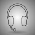 Customer Service icon or logo - outline headset sign