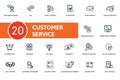 Customer Service icon set. Collection contain call center, computer-telephony integration, satisfaction, customer Royalty Free Stock Photo